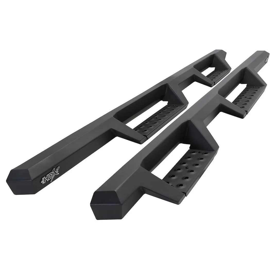56-14195 – WESTIN Nerf Bar, With Drop Down Steps 3 Inch Square Straight Textured Powder Coat Black Steel Rocker Panel...
